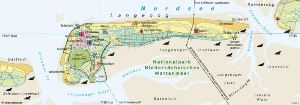 Bild der Karte Langeoog (Ostfriesland) - Tourismus an der Küste - Deutschland - Tourismus und Naturschutz