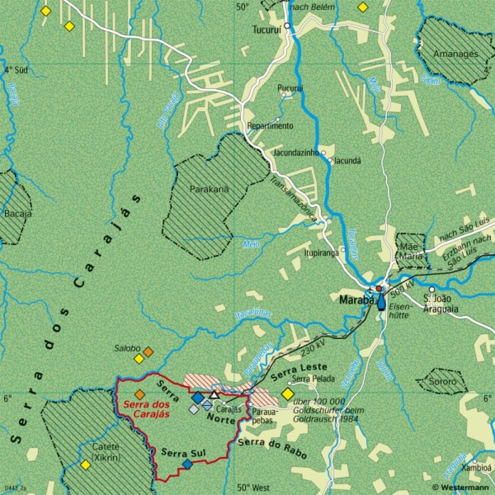 Bild der Karte Serra dos Carajás (Brasilien) - Rohstofferschließung - 1981 - Erde - Tropische Regenw&#228;lder