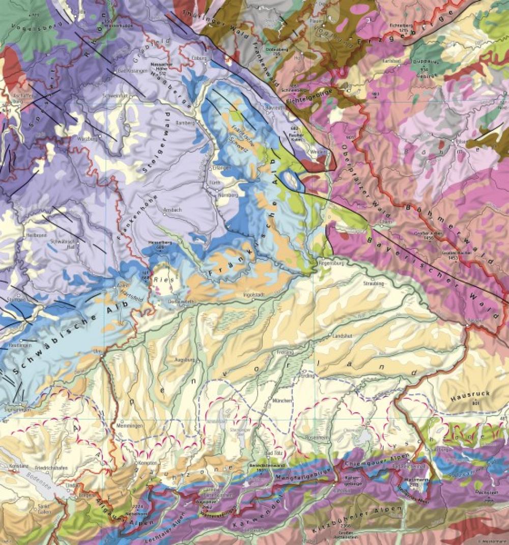 Bild der Karte Bayern - Geologie - Bayern - Geologie