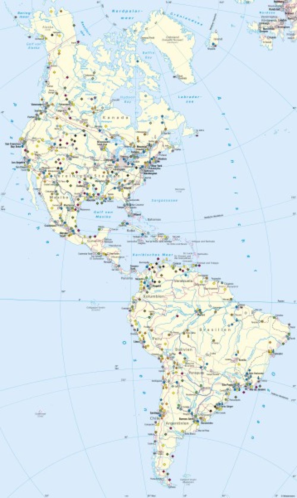 Bild der Karte Amerika - Wirtschaft - Amerika - Wirtschaft und Bev&#246;lkerung