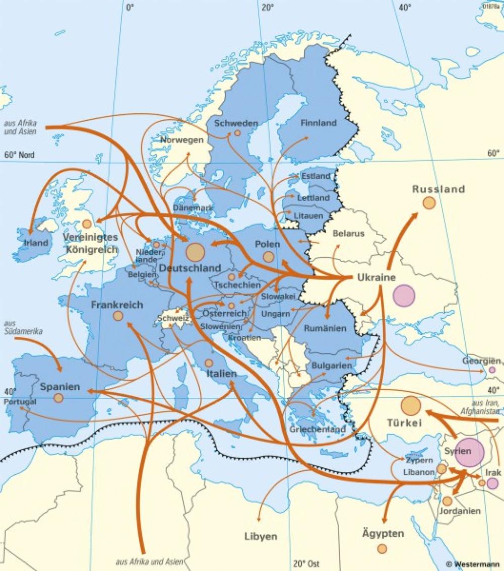Bild der Karte Fluchtmigration - Europa - Erde - Migration