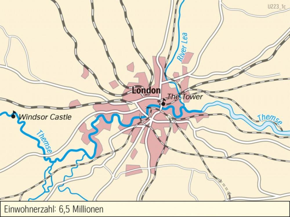 Bild der Karte London - Großraum - um 1900 - London und Paris - Weltst&#228;dte