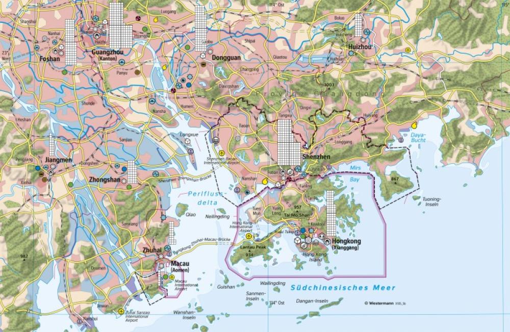 Bild der Karte Perlflussdelta (China) - Landschaftswandel durch Verstädterung - 2024 - Asien - Bev&#246;lkerungsschwerpunkt der Erde