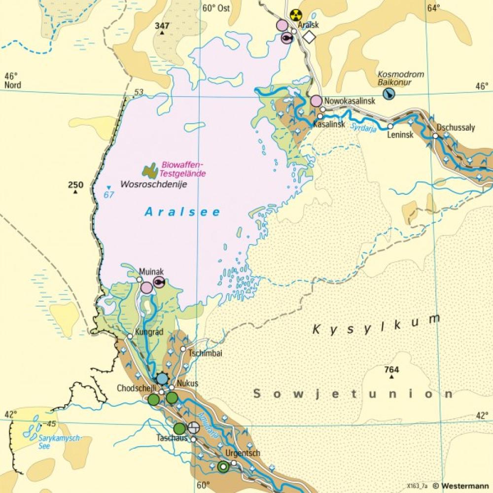 Bild der Karte Aralsee - Landschaftswandel - 1960 - Erde - W&#252;sten und Trockengebiete