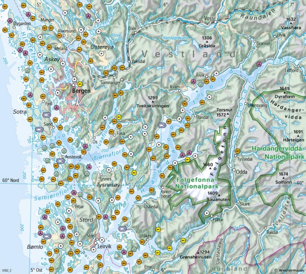 Bild der Karte Bergen (Norwegen) - Aquakultur im Fjord - Europa - Landwirtschaft