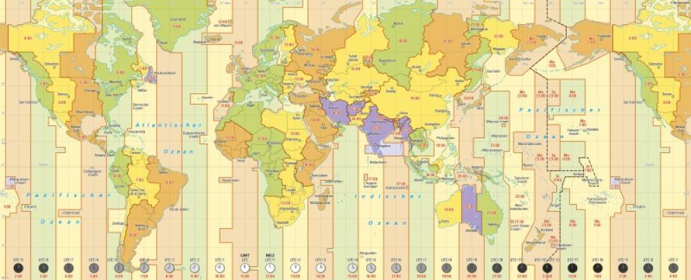 Bild der Karte Erde - Zeitzonen - Erde - Zeitzonen