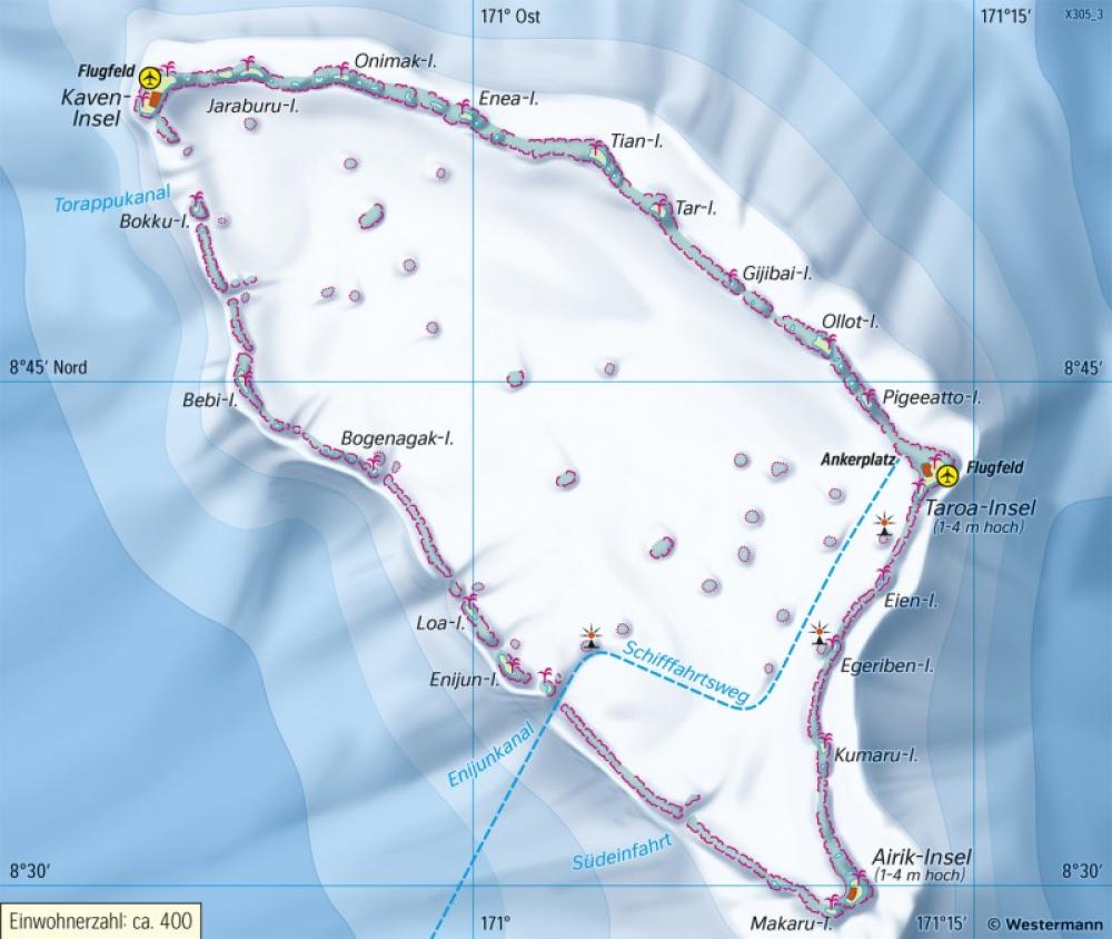 Bild der Karte Maloelap (Marshallinseln) - Atoll - Australien und Ozeanien - Physische &#220;bersicht