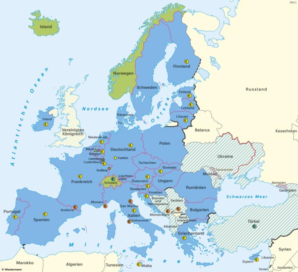 Bild der Karte Europäische Union (EU) - Europa - Europ&#228;ische Union