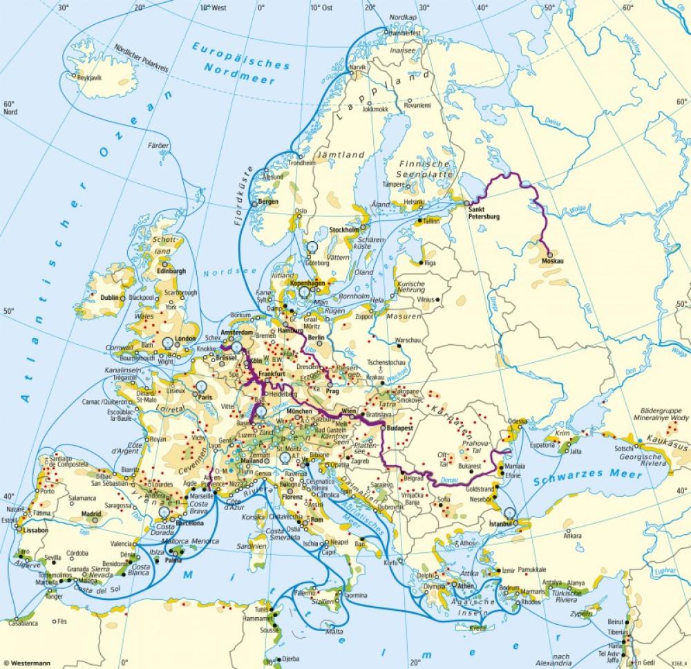 Bild der Karte Europa - Tourismus - Europa - Tourismus