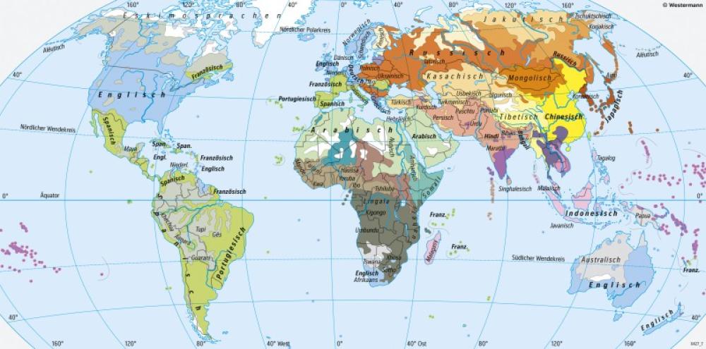 Bild der Karte Erde - Sprachen - Erde - Kultur und Gesellschaft