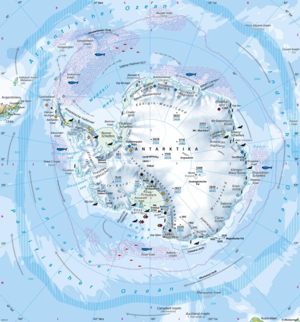 Bild der Karte Südpolargebiet (Antarktis) - Naturraum - Polargebiete