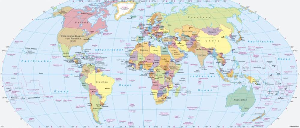 Bild der Karte Erde - Politische Übersicht - Erde - Staaten und B&#252;ndnisse