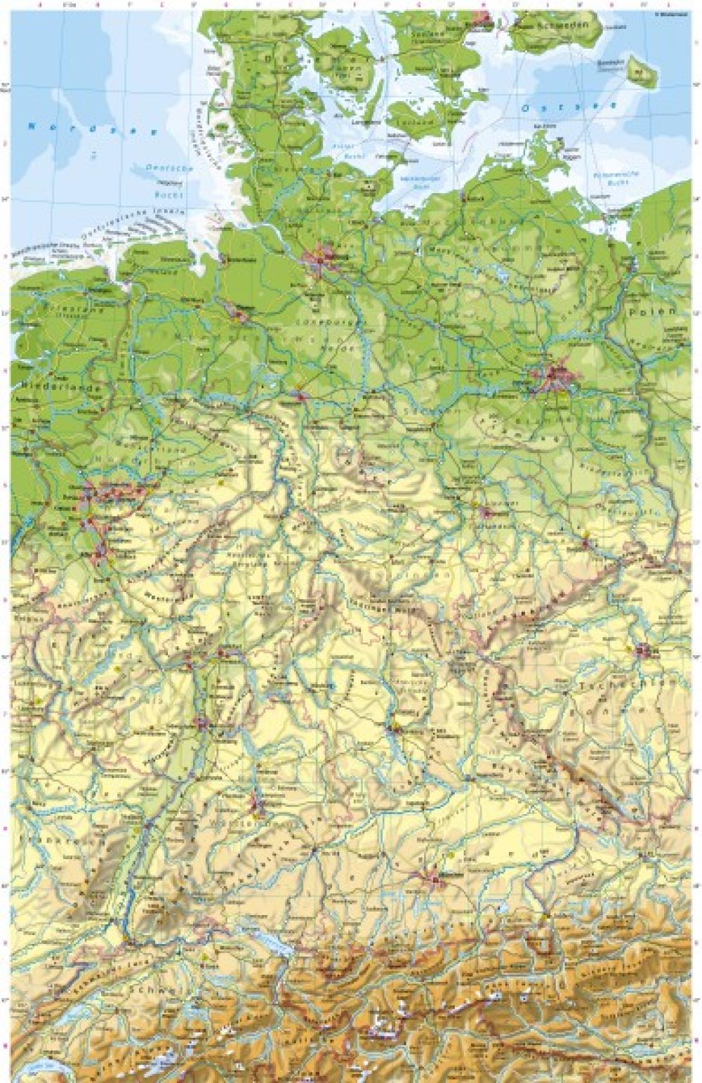 Bild der Karte Deutschland - Physische Karte - Deutschland - Physische Karte