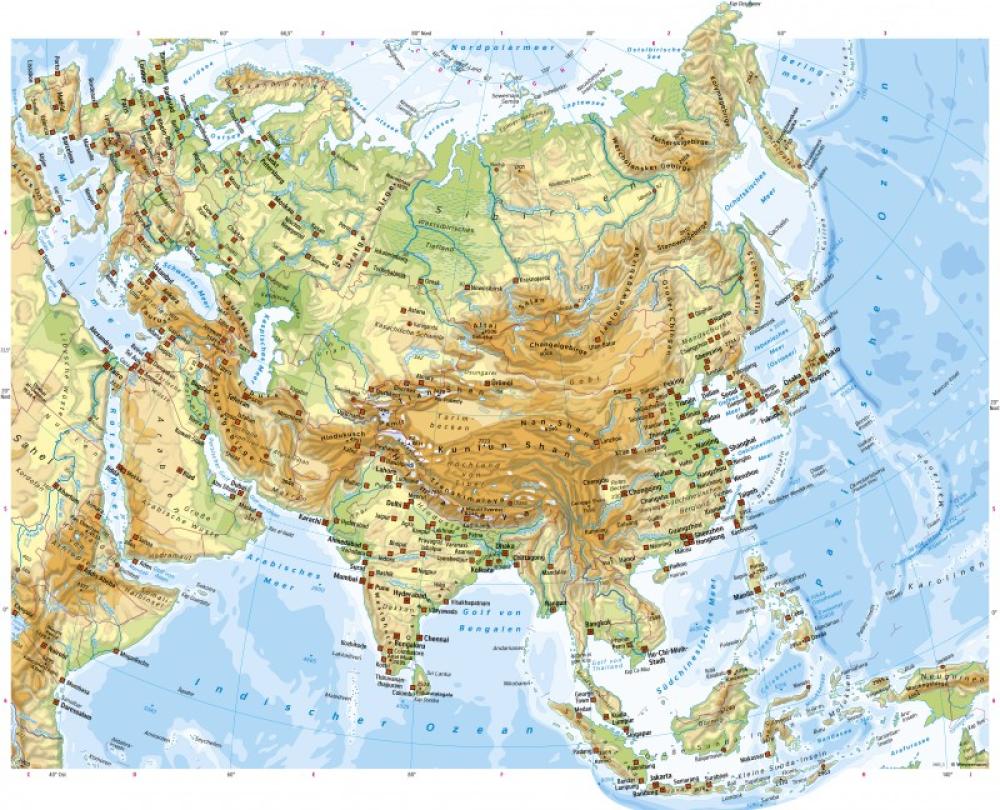 アジア図　Asien nach den neusten und besten Der Kontinent Asien