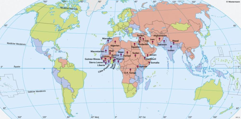 Bild der Karte Erde - Menschenrechte - Erde - Kultur und Gesellschaft