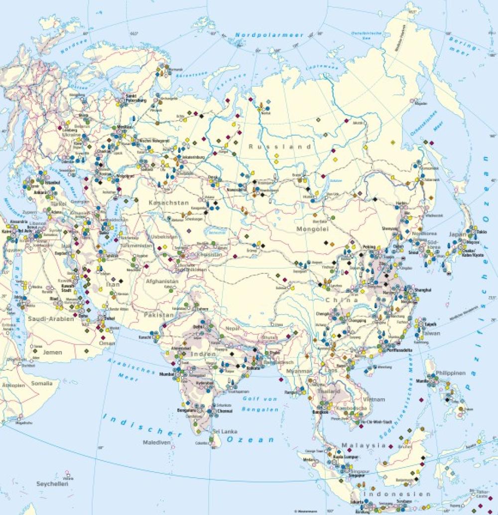 Bild der Karte Asien - Wirtschaft - Asien - Wirtschaft