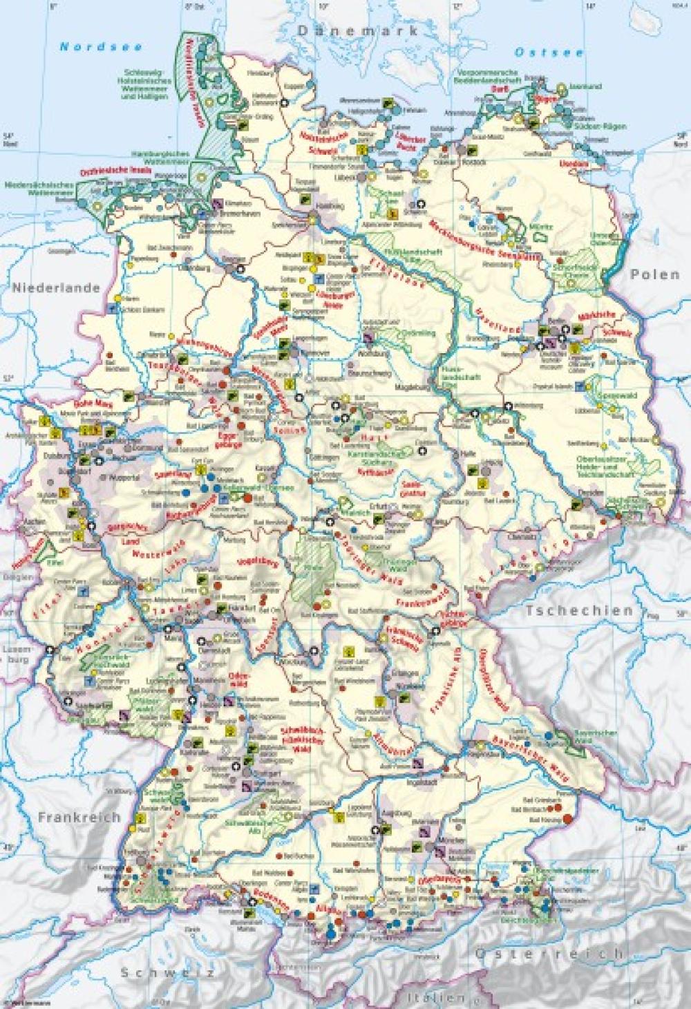 Bild der Karte Deutschland - Tourismus und Naturschutz - Deutschland - Tourismus und Naturschutz