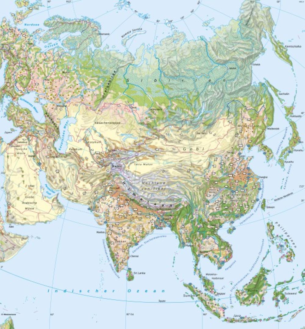 Bild der Karte Asien - Landwirtschaft - Asien - Klima und Landwirtschaft