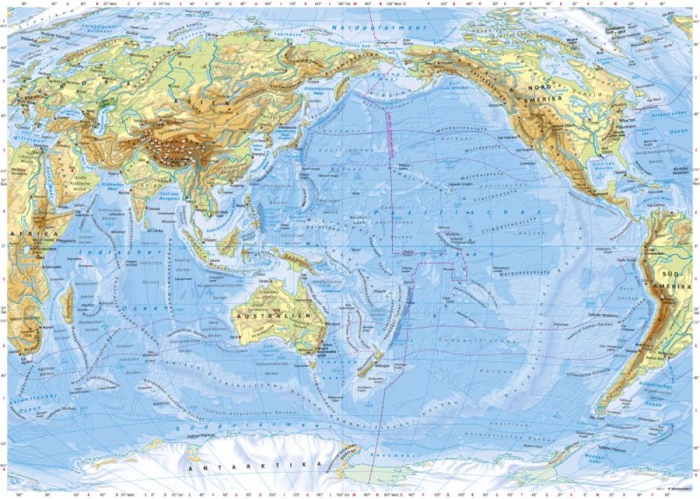 Bild der Karte Indischer und Pazifischer Ozean - Physische Übersicht - Indischer und Pazifischer Ozean - Physische &#220;bersicht
