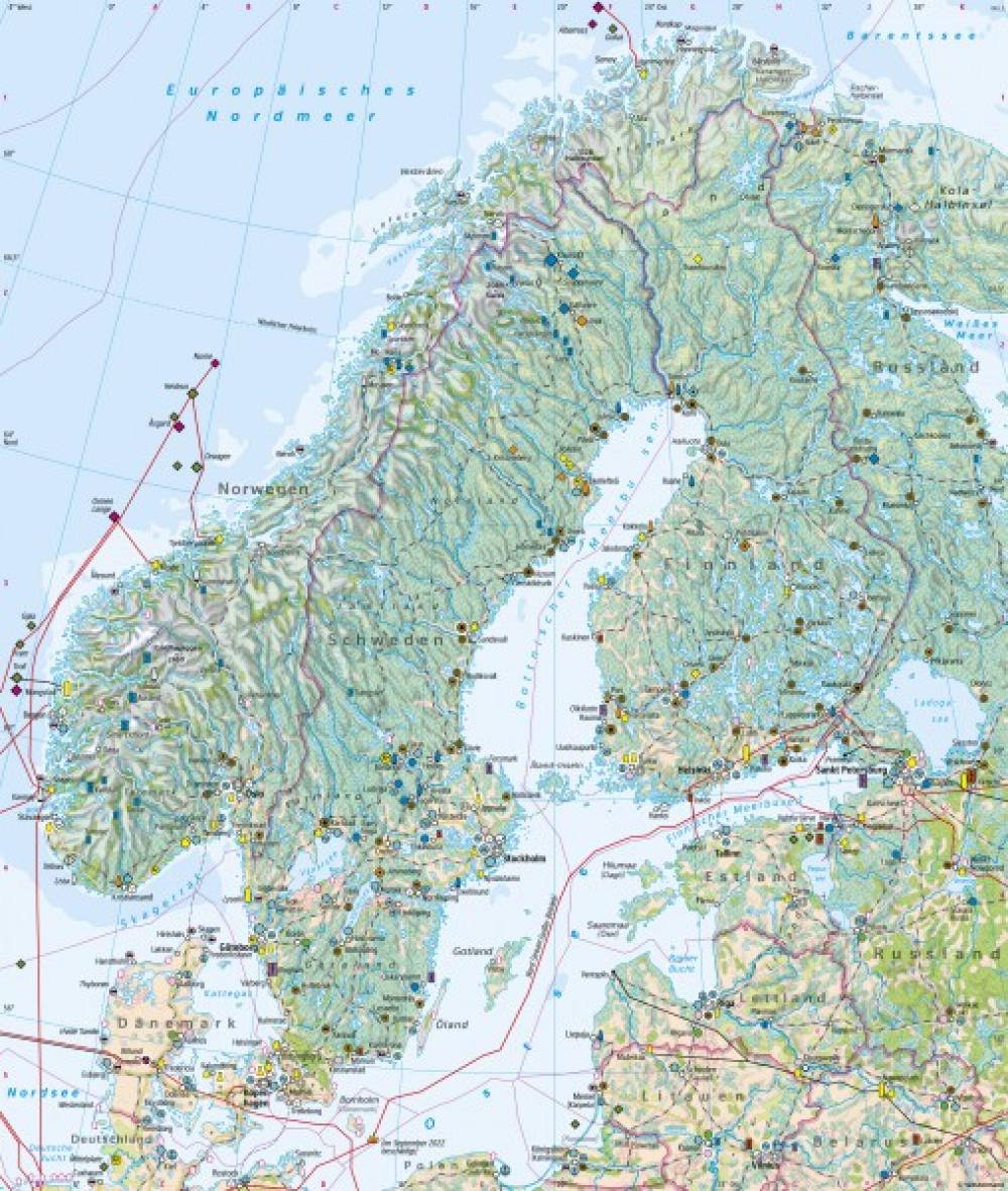Bild der Karte Skandinavien, Baltikum - Wirtschaft und Umwelt - Skandinavien, Baltikum - Wirtschaft und Umwelt