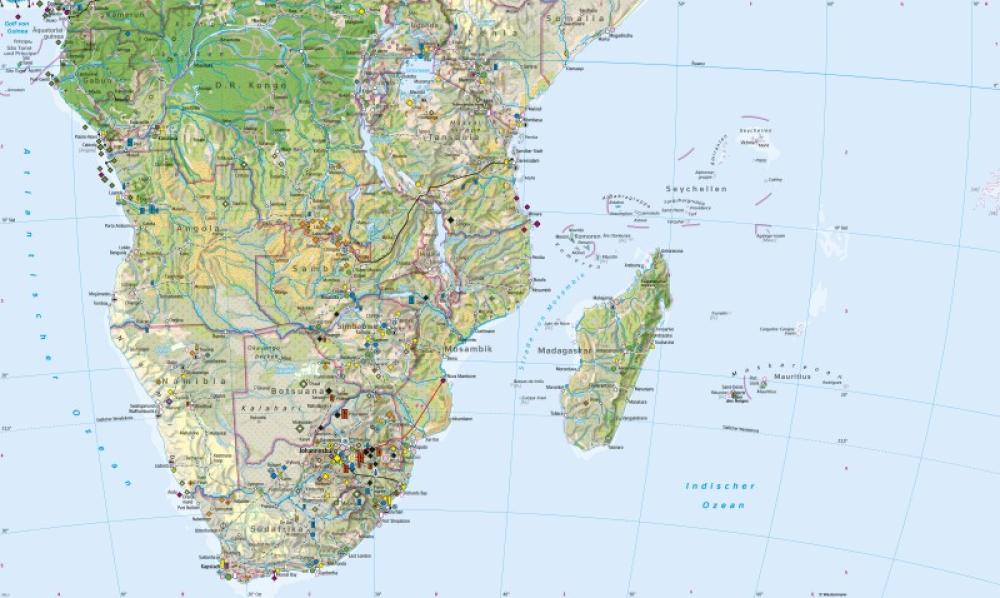 Bild der Karte Südliches Afrika - Wirtschaft und Umwelt - S&#252;dliches Afrika - Wirtschaft und Umwelt