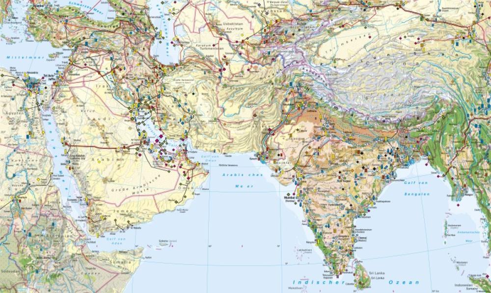 Bild der Karte West- und Südasien - Wirtschaft und Umwelt - West- und S&#252;dasien - Wirtschaft und Umwelt