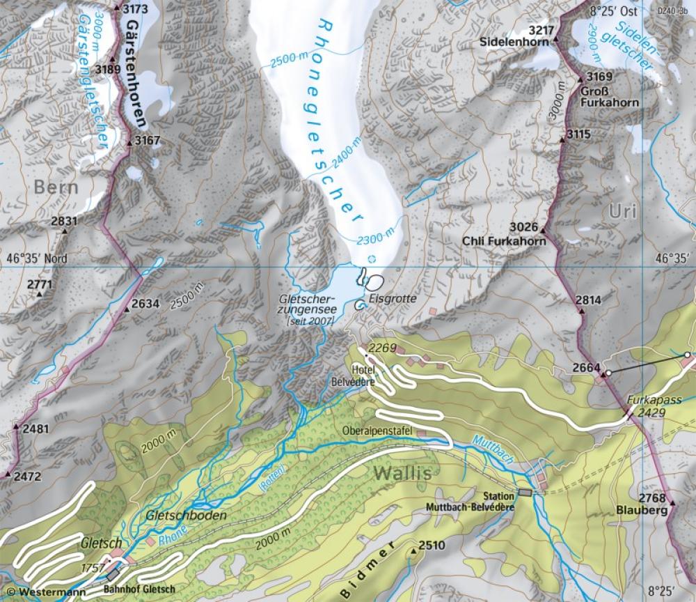 Bild der Karte Rhonegletscher (Schweiz) - Gletscherrückzug - 2024 - Europa - Tourismus