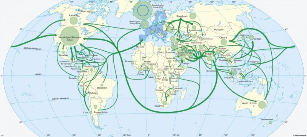 Bild der Karte Arbeitsmigration - Erde - Erde - Migration