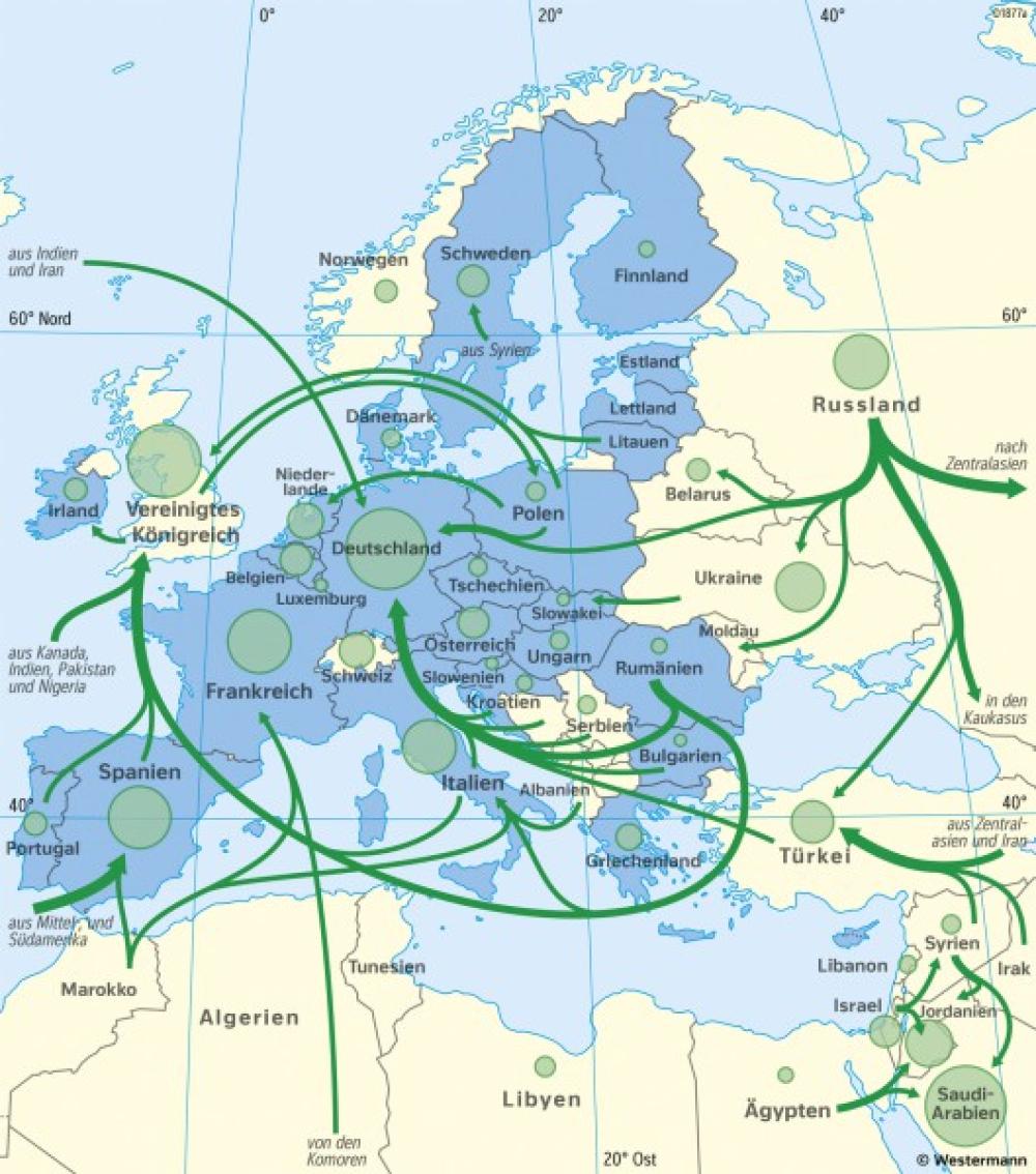 Bild der Karte Arbeitsmigration - Europa - Erde - Migration