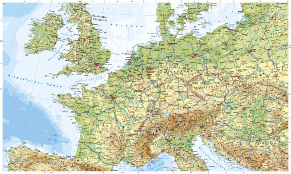 Bild der Karte West- und Mitteleuropa - Physische Karte - West- und Mitteleuropa - Physische Karte