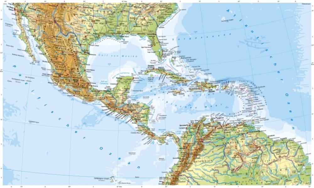 Bild der Karte Mittelamerika - Physische Karte - Mittelamerika - Physische Karte