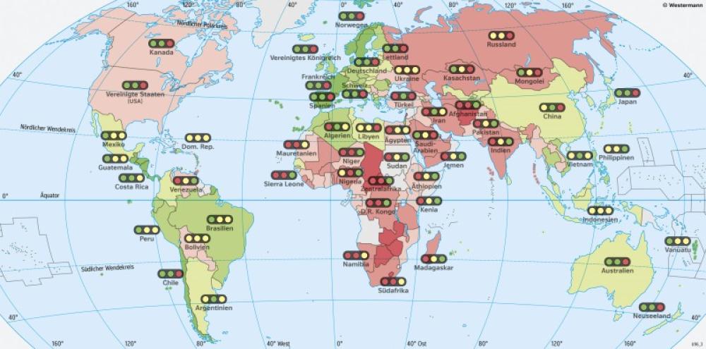 Bild der Karte Erde - Happy Planet Index (HPI) - Erde - Kultur und Gesellschaft