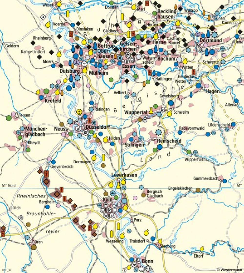 Bild der Karte Rhein-Ruhr - Strukturwandel - 1964 - Deutschland - Wirtschaft