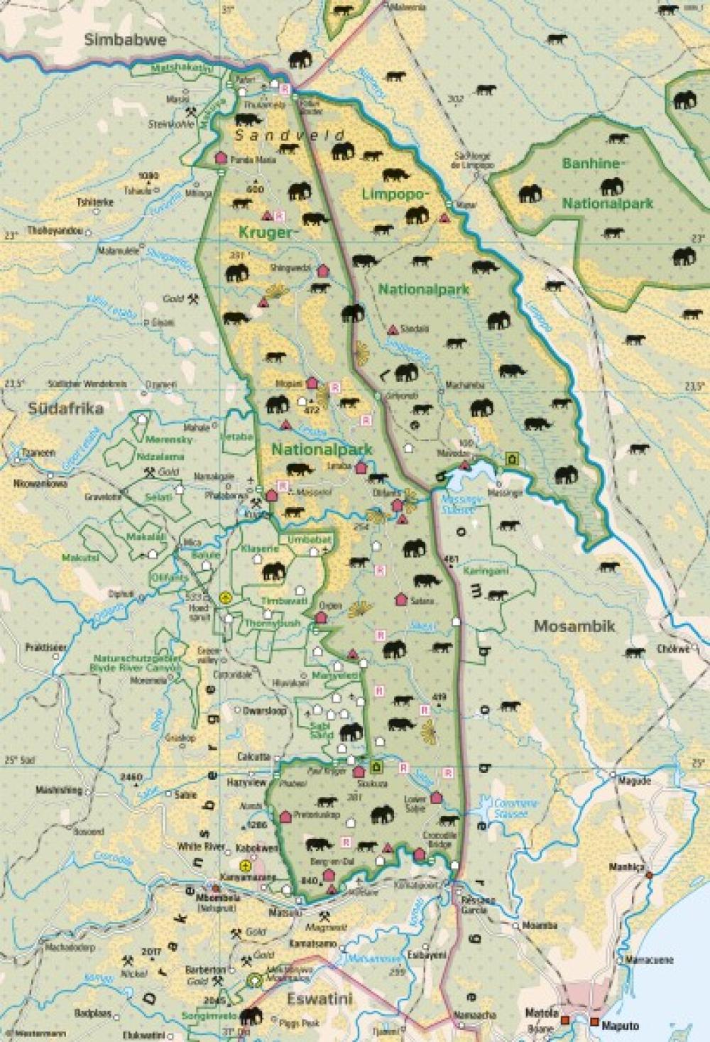 Bild der Karte Kruger-Nationalpark (Südafrika) - Grenzüberschreitender Naturschutz - Afrika - Welterbe