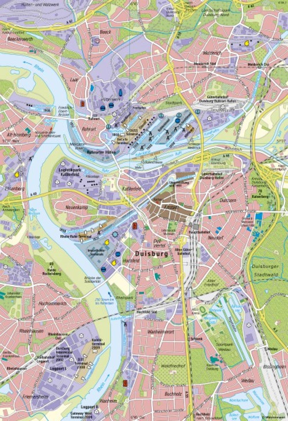 Bild der Karte Duisburg - Binnenhafen - Nordrhein-Westfalen - Wirtschaft und Verkehr