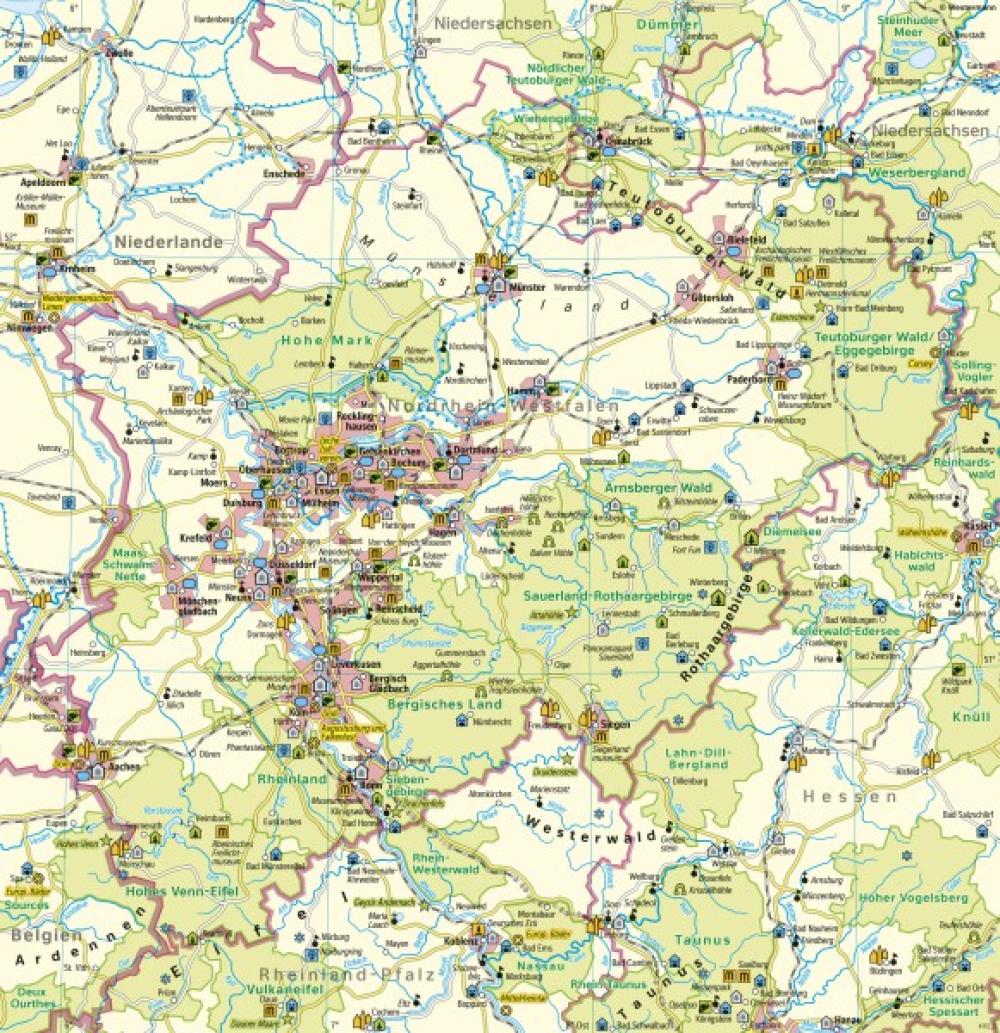 Bild der Karte Nordrhein-Westfalen - Tourismus - Nordrhein-Westfalen - Tourismus und Naturschutz