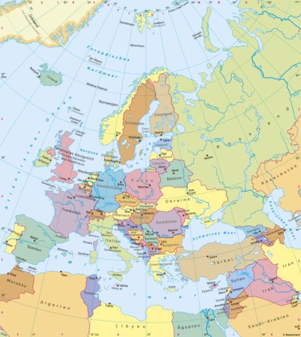 Bild der Karte Europa - Politische Übersicht - Europa - Staaten