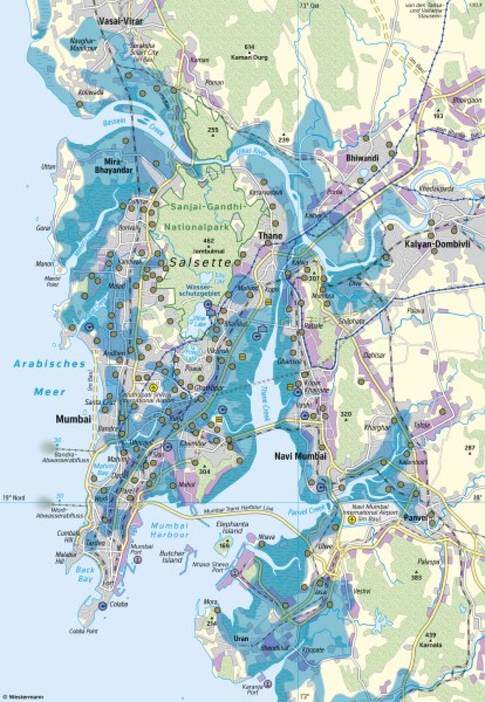Bild der Karte Mumbai (Indien) - Überschwemmung durch Monsunregen - Erde - Verwundbarkeit (Vulnerabilit&#228;t)