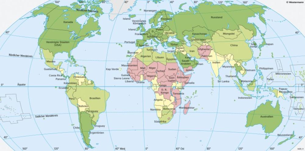 Bild der Karte Erde - Human Development Index (HDI) - Erde - Entwicklungsstand