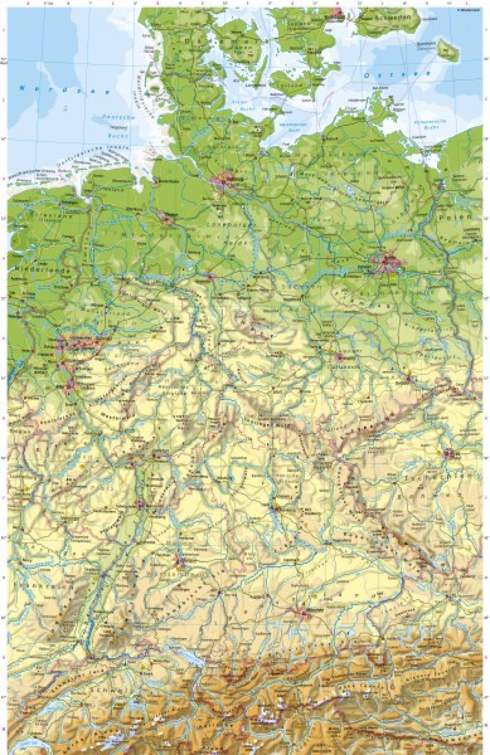 Bild der Karte Deutschland - Physische Karte - Deutschland - Physische Karte