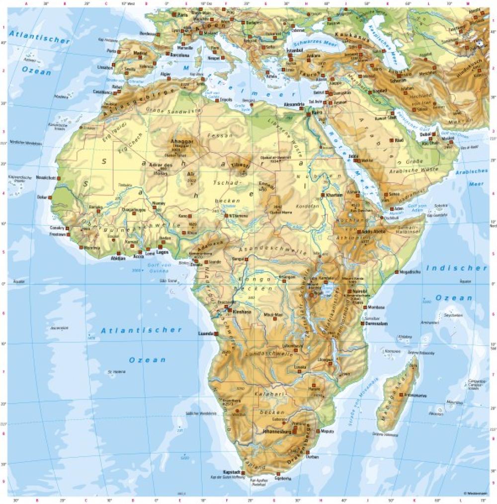 Bild der Karte Afrika - Physische Übersicht - Afrika - Physische &#220;bersicht