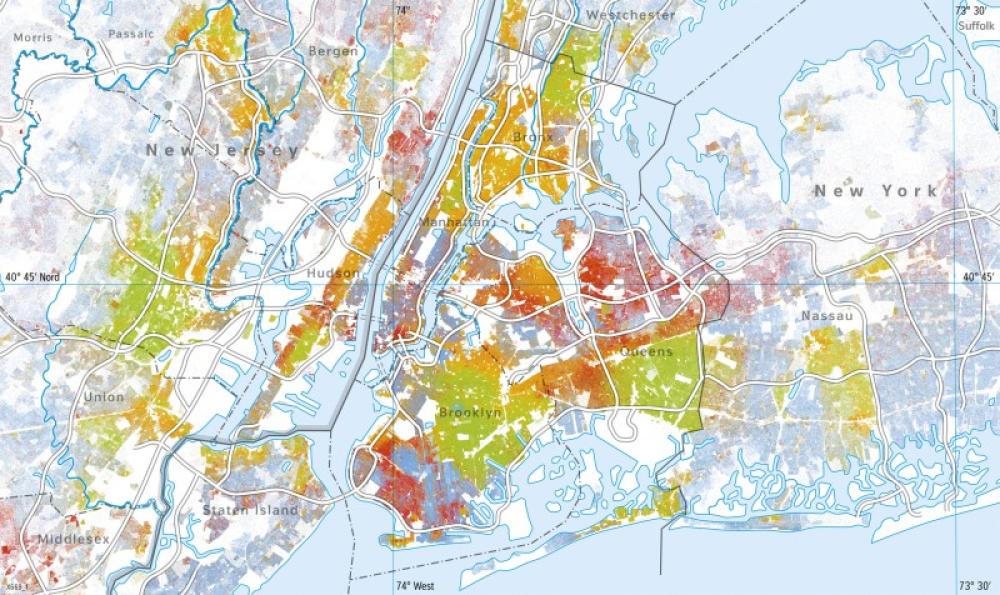 Bild der Karte New York (USA) - Bevölkerung - New York (USA) - Megastadt