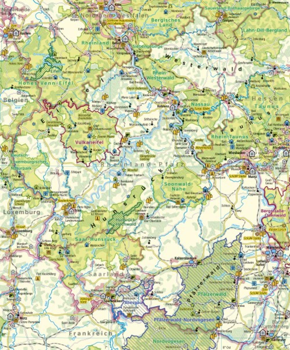 Bild der Karte Rheinland-Pfalz - Tourismus und Naturschutz - Rheinland-Pfalz - Tourismus und Naturschutz