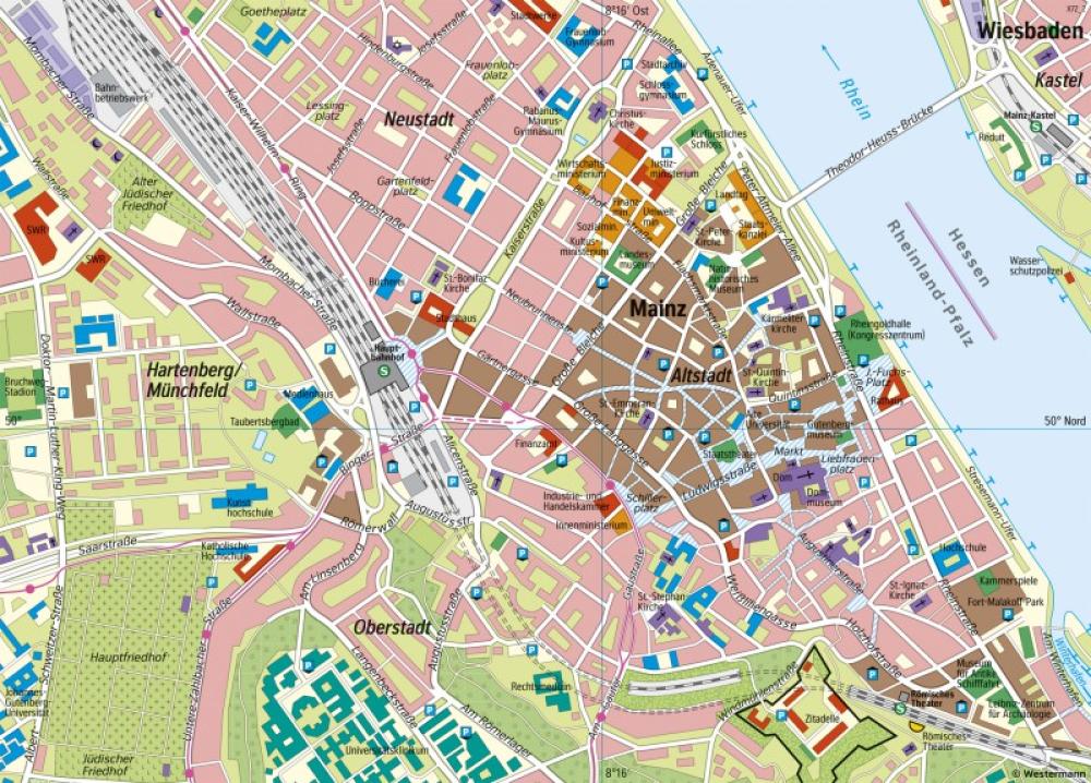 Bild der Karte Mainz-Innenstadt - Karte - Landeshauptstadt Mainz - Luftbild und Karte
