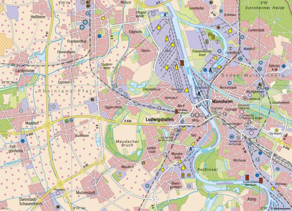 Bild der Karte Rheinpfalz (bei Ludwigshafen) - Wirtschaft und Verkehr - 2024 - Rheinland-Pfalz - Wirtschaft und Verkehr