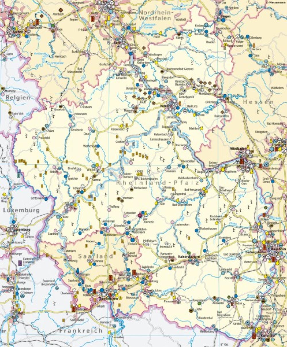 Bild der Karte Rheinland-Pfalz - Wirtschaft und Verkehr - Rheinland-Pfalz - Wirtschaft und Verkehr