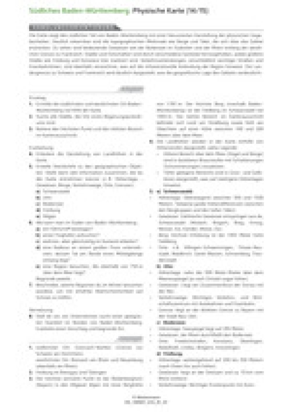 Südliches Baden-Württemberg - Physische Karte