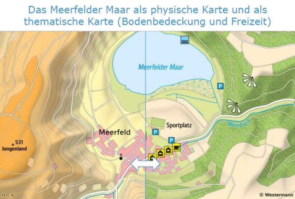 Das Meerfelder Maar als physische und thematische Karte