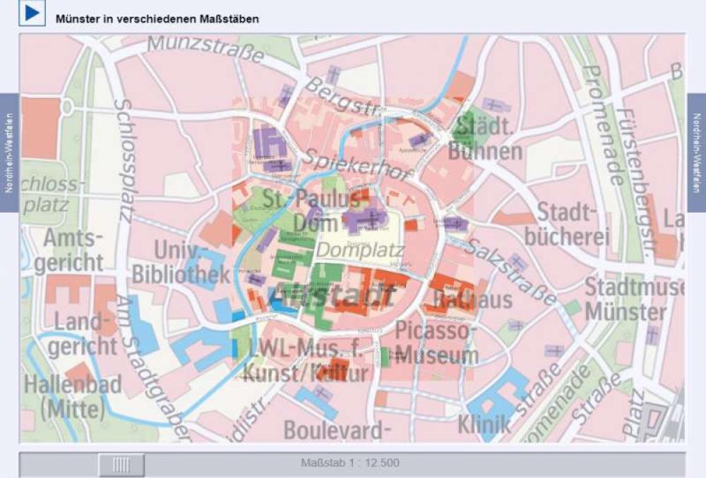 Münster in verschiedenen Maßstäben