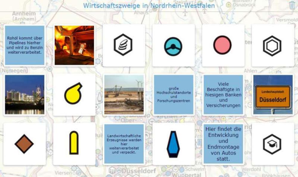 Signaturen der Wirtschaftskarte von Nordrhein-Westfalen